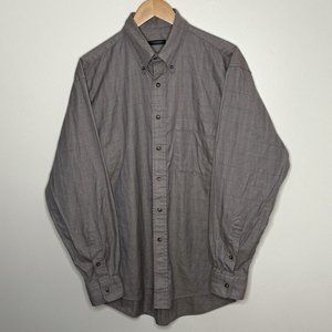 Burberry London Men’s L Button-Down Shirt Plaid Gray Cotton